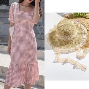 SOLD!!! Cute Ribbon Hat & Midi Dress